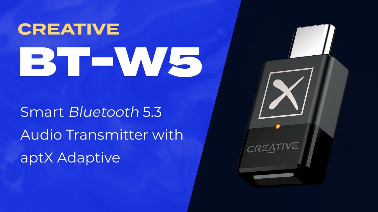 Creative BT-W5 &ndash; Smart Bluetooth 5.3 Audio Transmitter with aptX Adaptive