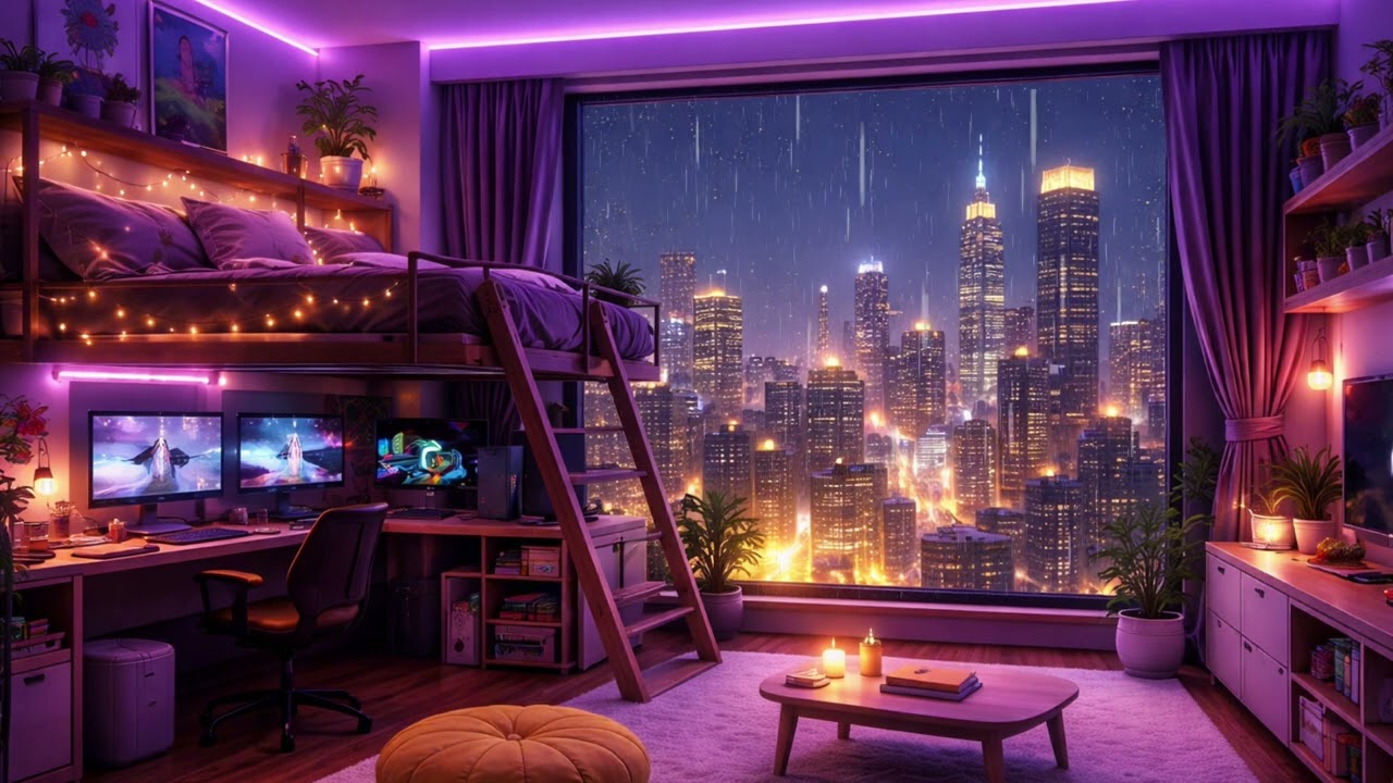 Just Chillin' Lofi 🌃 Cozy Slow Lofi Beats for Study, Relax & Sleep | Rainy Night Vibes