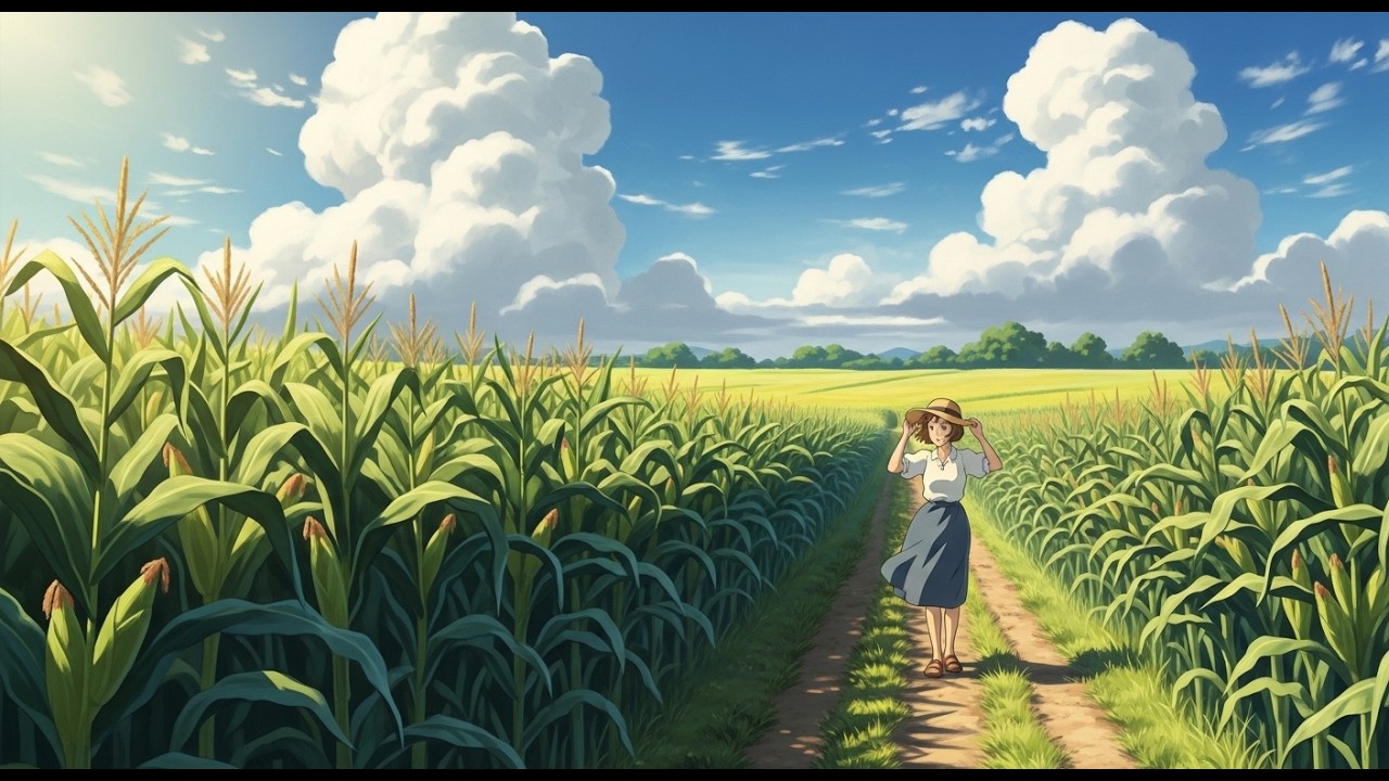 Relaxing Ambient Sounds |🌿Ghibli-Style Cozy Scenes 🍃 | Soft Piano Music for Relax & Study