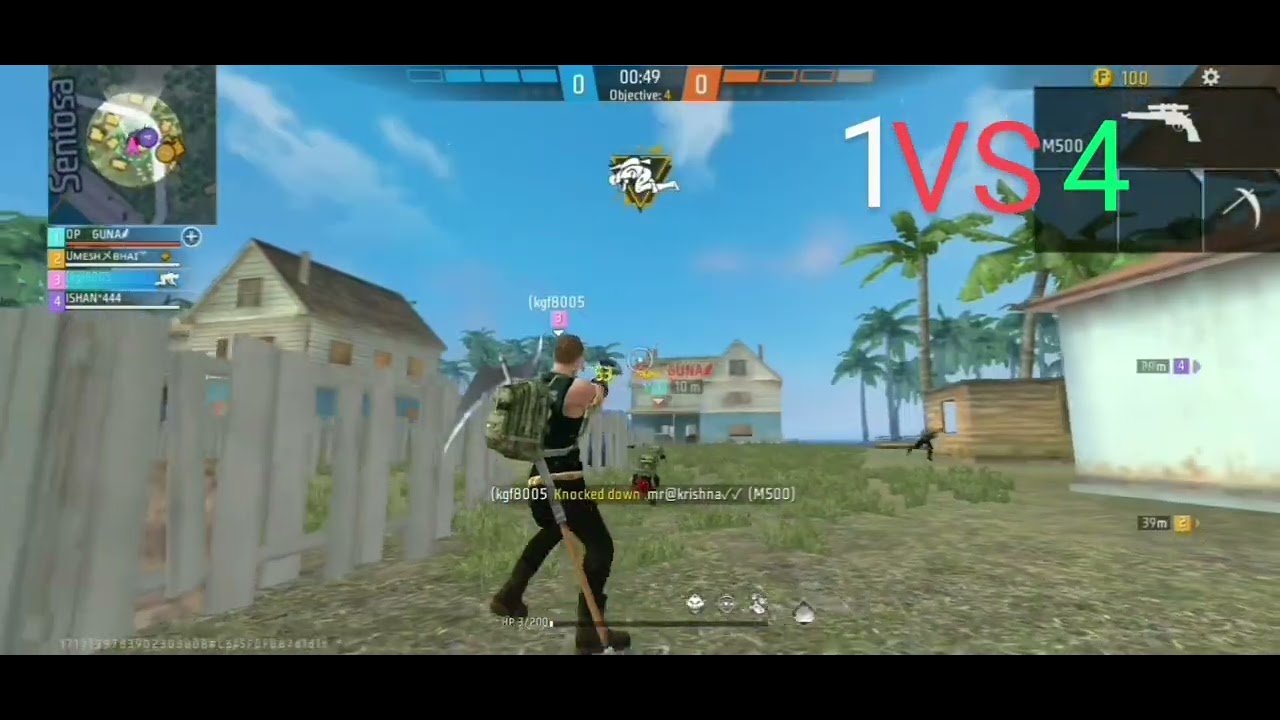 FREE FIRE 1vs4   
