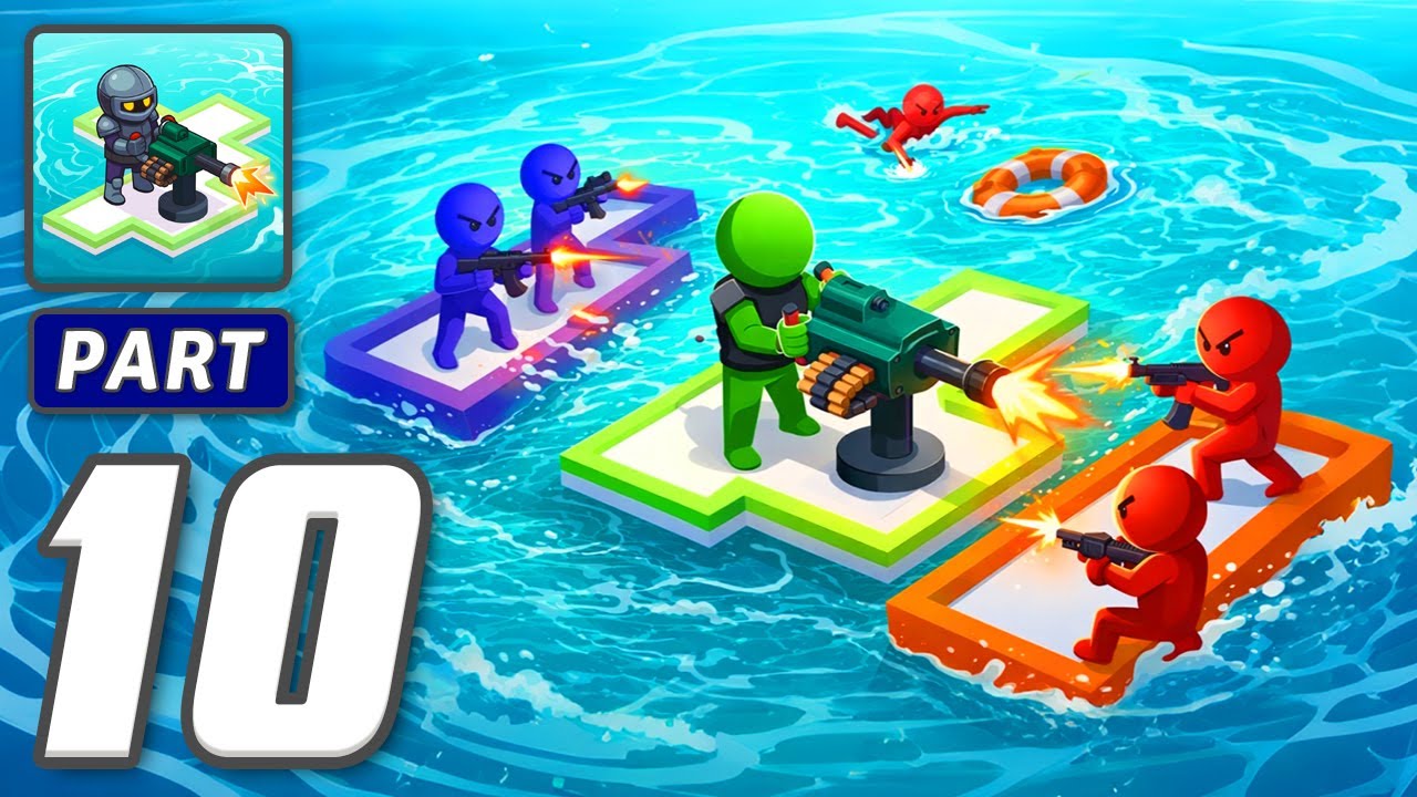 War of Rafts: Crazy Sea Battle - Gameplay Walkthrough Part 10 - Craft Fight Survive (iOS, Android)