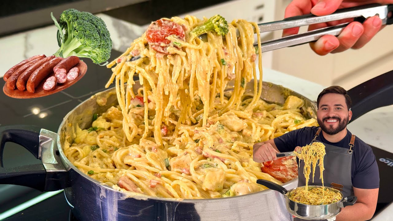 SEM BAGUN&Ccedil;A! MACARRONADA CREMOSA F&Aacute;CIL E COMPLETA EM 1 PANELA S&Oacute; - Gabriel Freitas