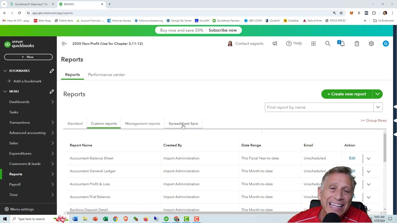 QuickTip QBO May 28 Memorized Reports List