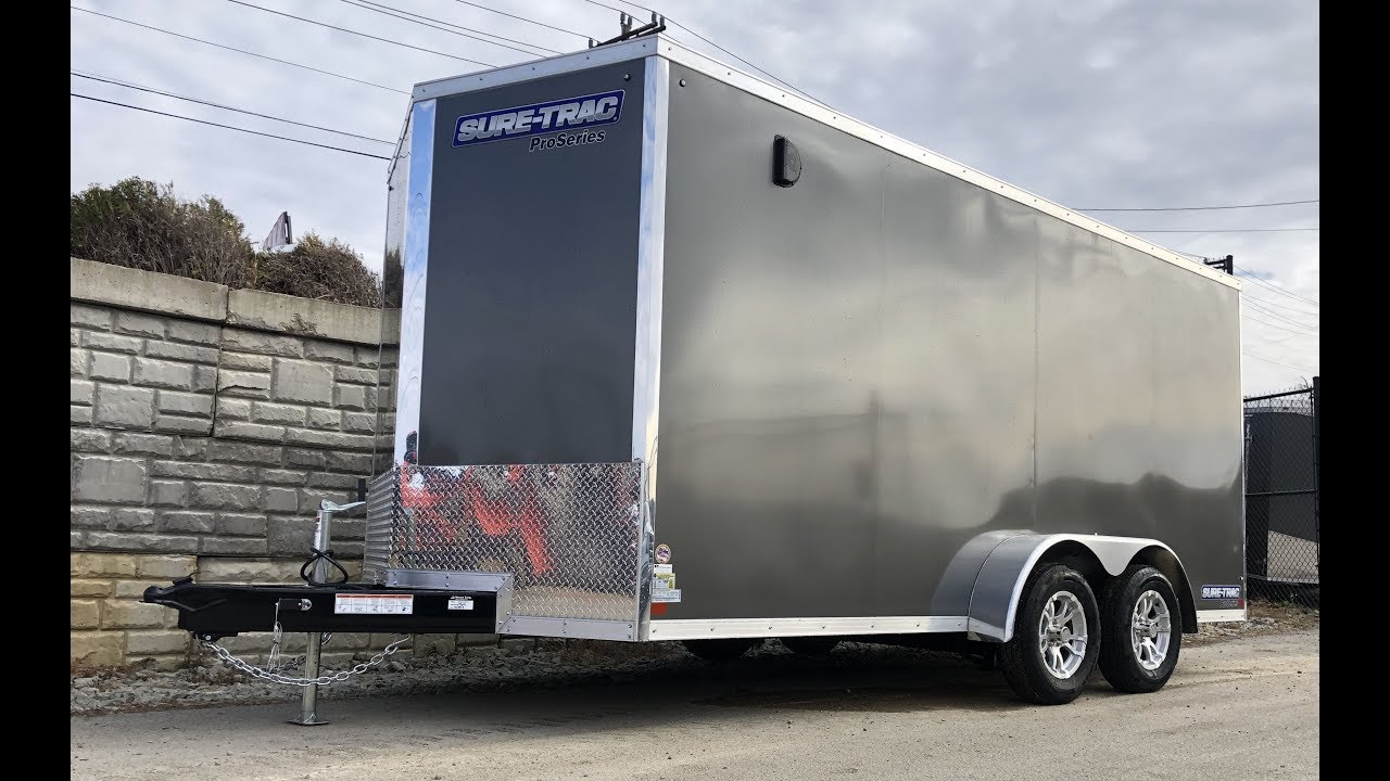 Sure Trac 7x16' Pro Series Wedge Enclosed Cargo Trailer 7000# STW8416TA