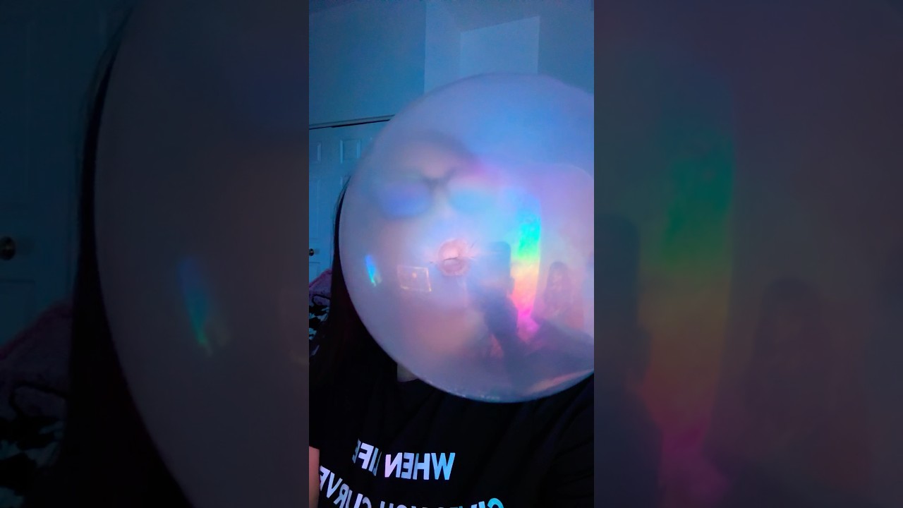 BIG BUBBLE GUM ASMR | blowing a massive bubble gum pop sounds #bubblebum #bubblegumblowing