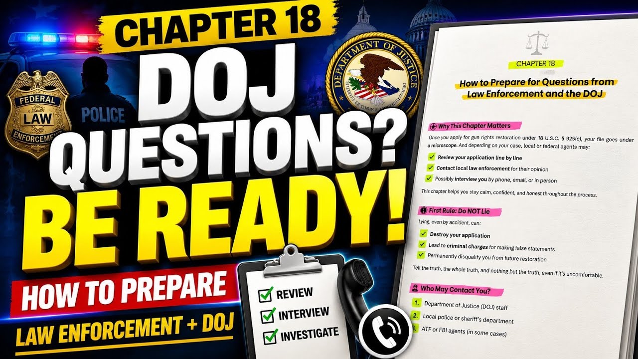 ⁉️What If the DOJ Contacts You? Federal GUN Rights Restoration