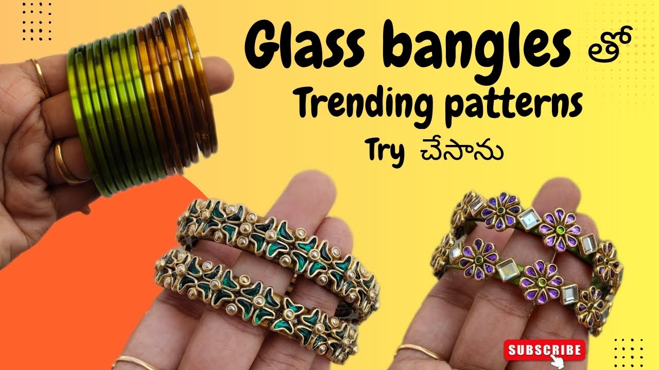 Glassbangles తో trending patterns try చేసాను,festivals కిtry చేయండి #handmadejewelry #bangles #trend