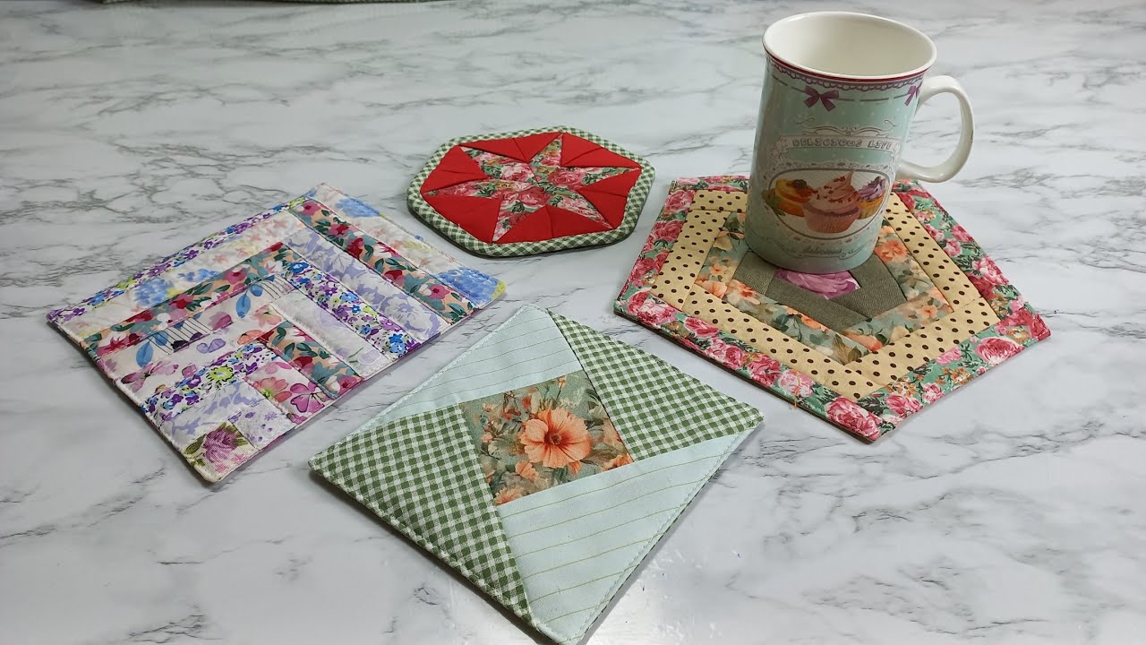 4 ideas for coasters from scrap fabrics 🎄Beautiful Christmas gift idea🎄 Sewing idea