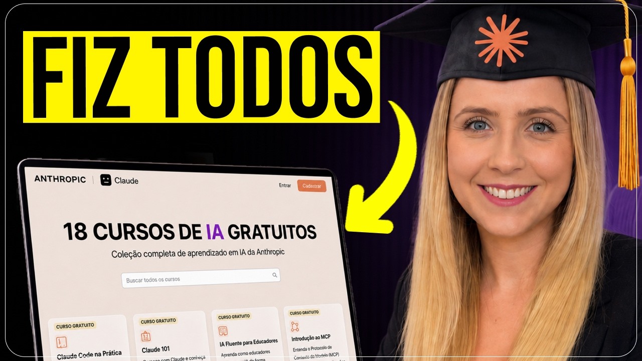 18 CURSOS GR&Aacute;TIS do Claude em 30 Minutos!