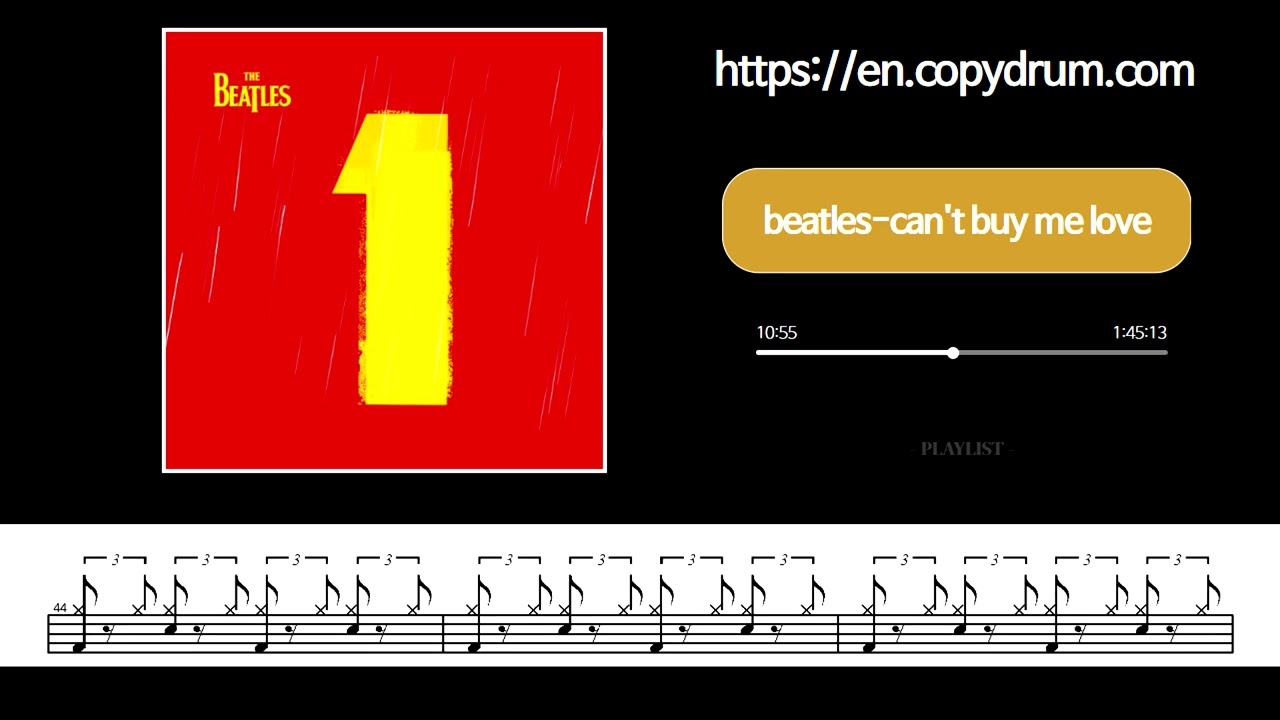 beatles-can't buy me love | Drum Score, Drum Sheet Music