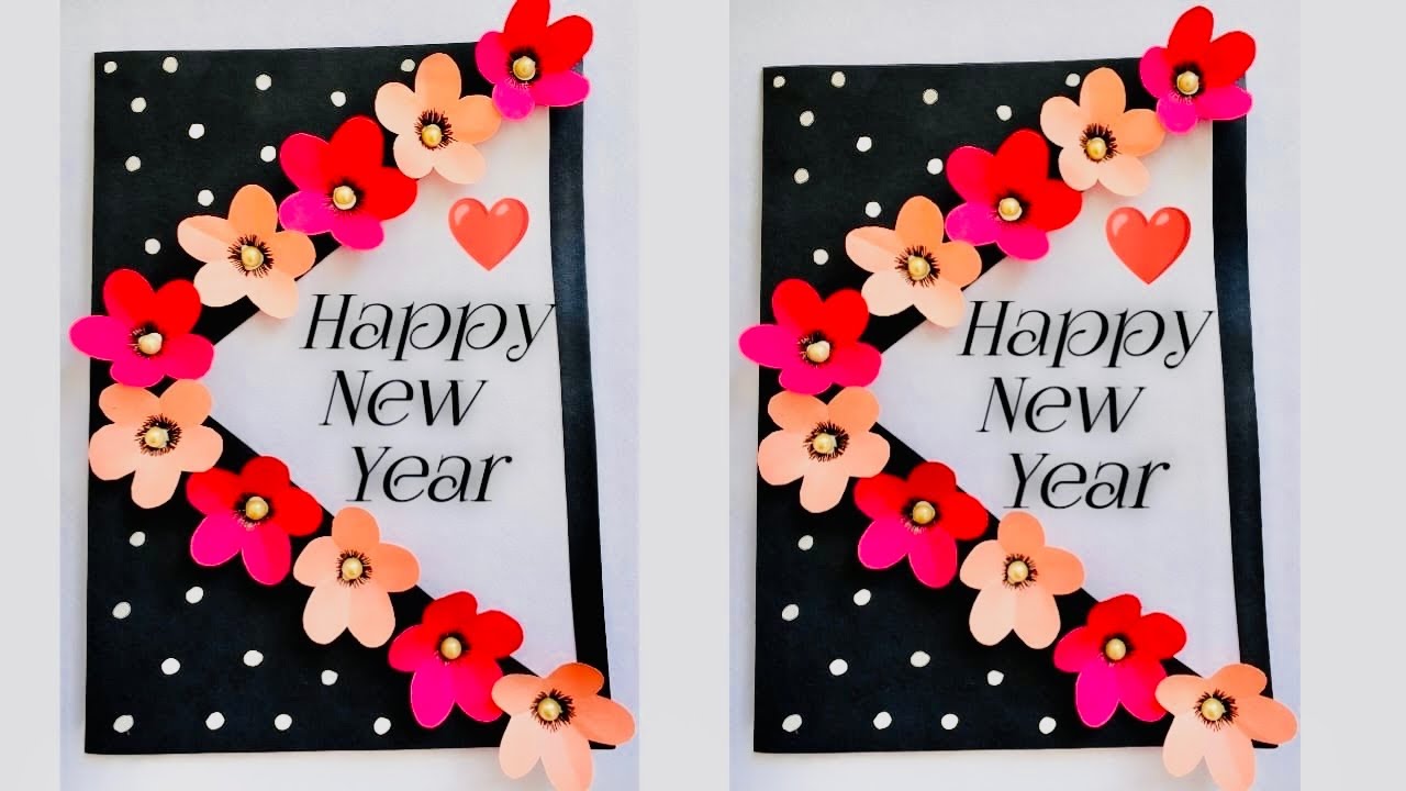 Happy New Year 2026 Card Making Video | English New Year Greeting Card Ideas