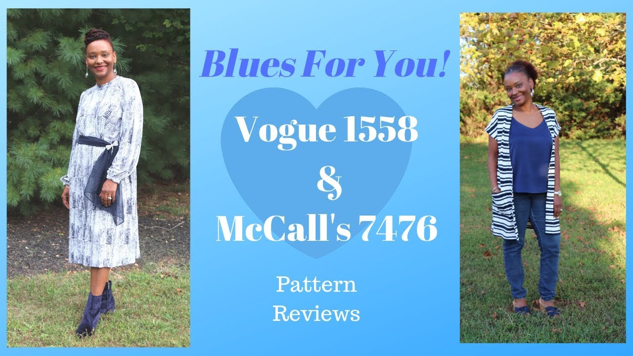 Blues for you! Vogue 1558 & McCalls 7476 Reviews #minervamakes