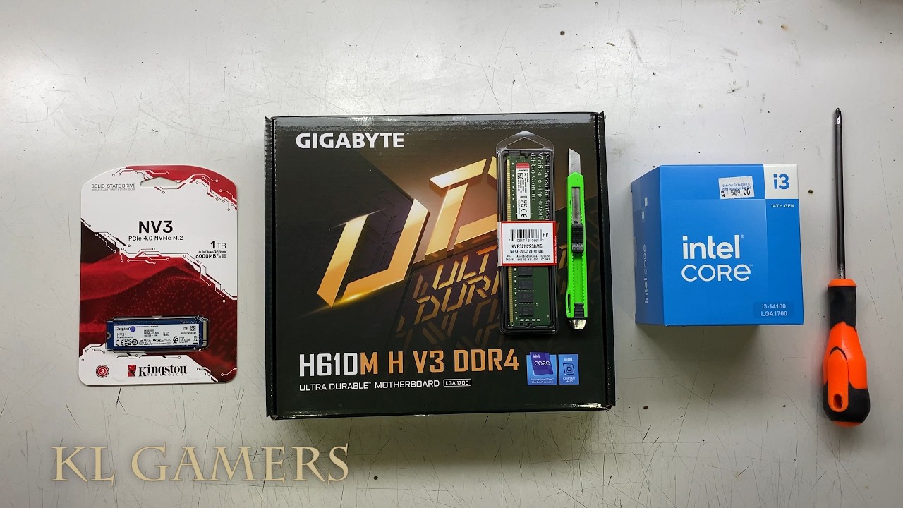 14th Gen intel 14100 GIGABYTE H610M H V3 DDR4 Kingston NV3 Everyday Use PC Build