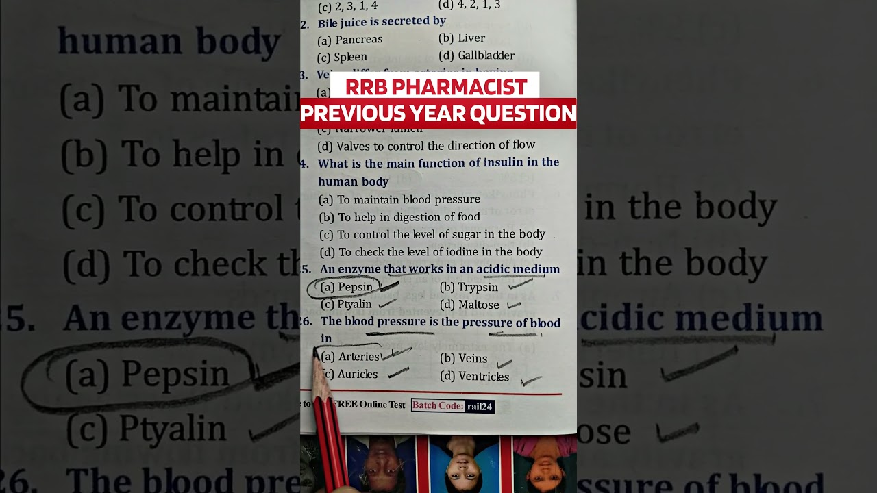 RRB PARAMEDICAL MCQ QUESTIONS | RAILWAY PHARMACIST MCQ QUESTIONS |RRB PHARMACIST EXAM #rrbpharmacist