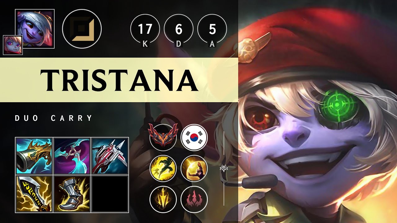 Tristana ADC vs Ashe: Triple Kill, Dominating - KR Grandmaster Patch 14.23