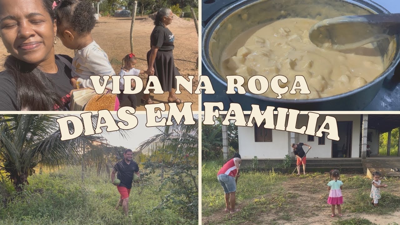 FOMOS A IGREJA 💒 [INICIAMOS A LIMPEZA DO NOSSO TERRENO] NOSSA COLHEITA 🥥 FIZ STROGONOFF 