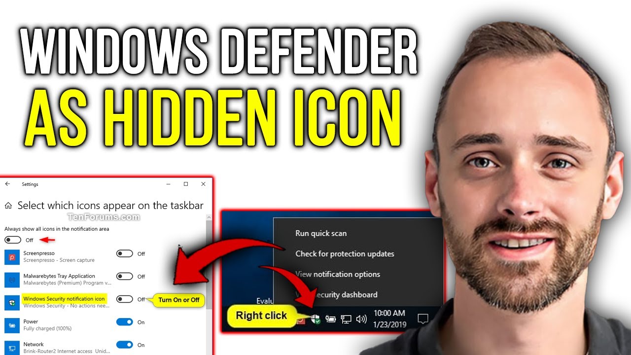 How To Show Windows Defender in Hidden Icon | Quick Guide