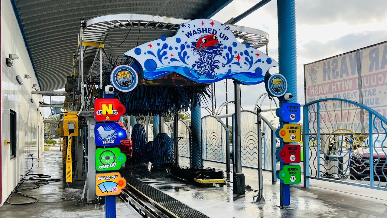 Washed Up Car Wash - Riverview on Boyette Rd Location (Dual Angle Inside View)