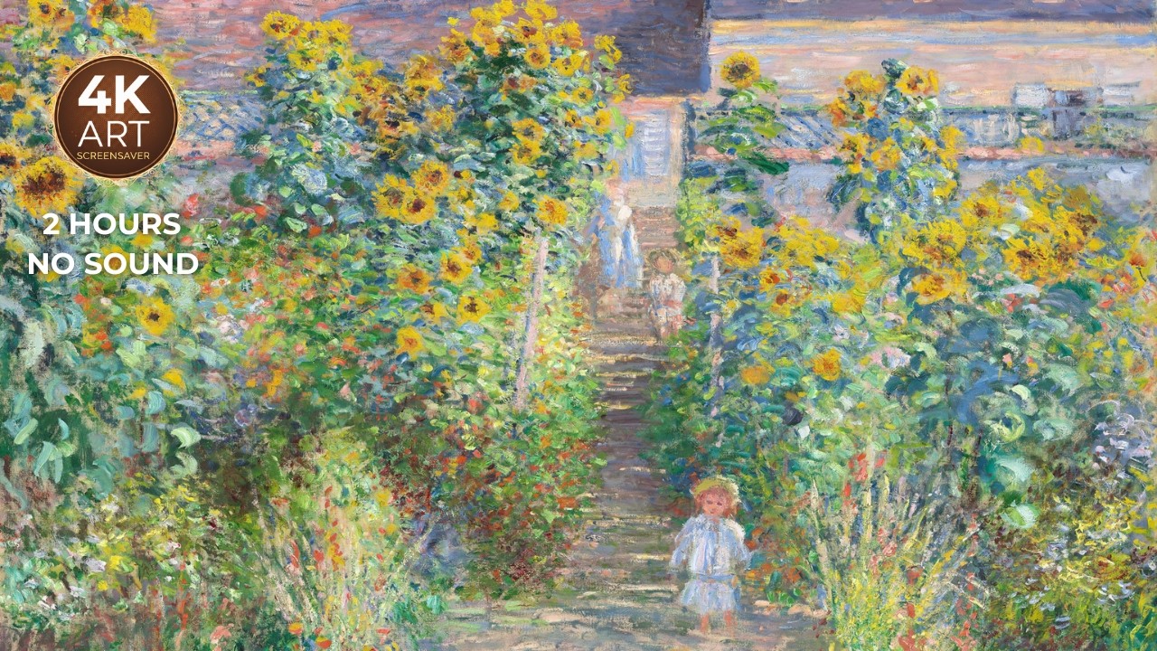 Small Kids, Giant Sunflowers | 2 Hours TV Art Screensaver | No Sound    ---EcoArtLab