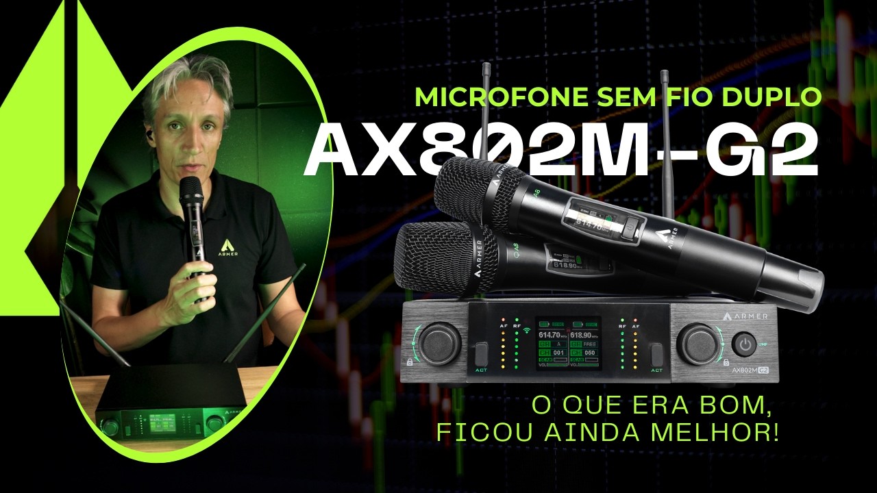 Esse Microfone Sem Fio Profissional Pode Revolucionar Seu Som? Armer AX802M-G2 Review Completo!