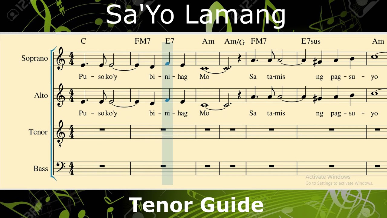 SA'YO LAMANG _ Tenor Guide