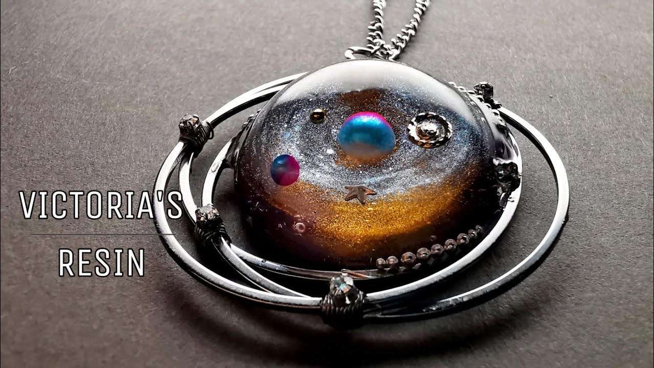 Galaxy pendant / UV resin pendant cosmos tutorial