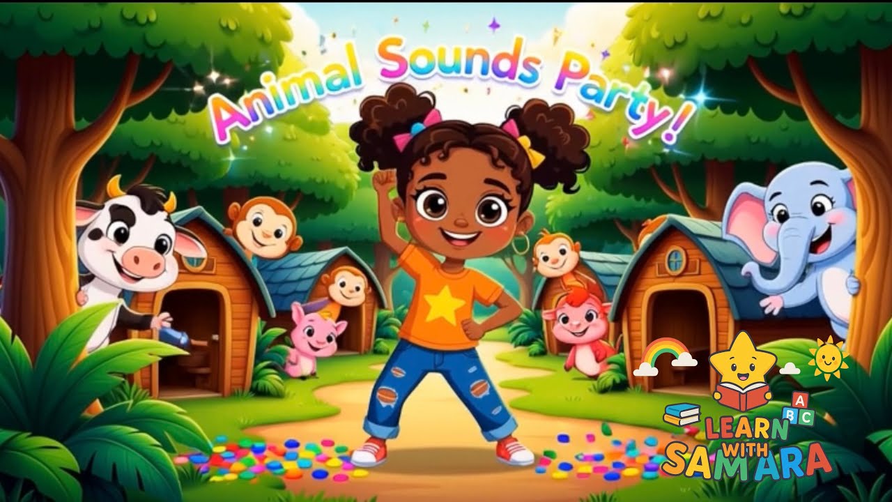 🐮🦁Animal Sounds with Samara🐔|Fun Animal Sounds Party Song for Kids &Toddlers!Nursery Rhymes🎶🎼