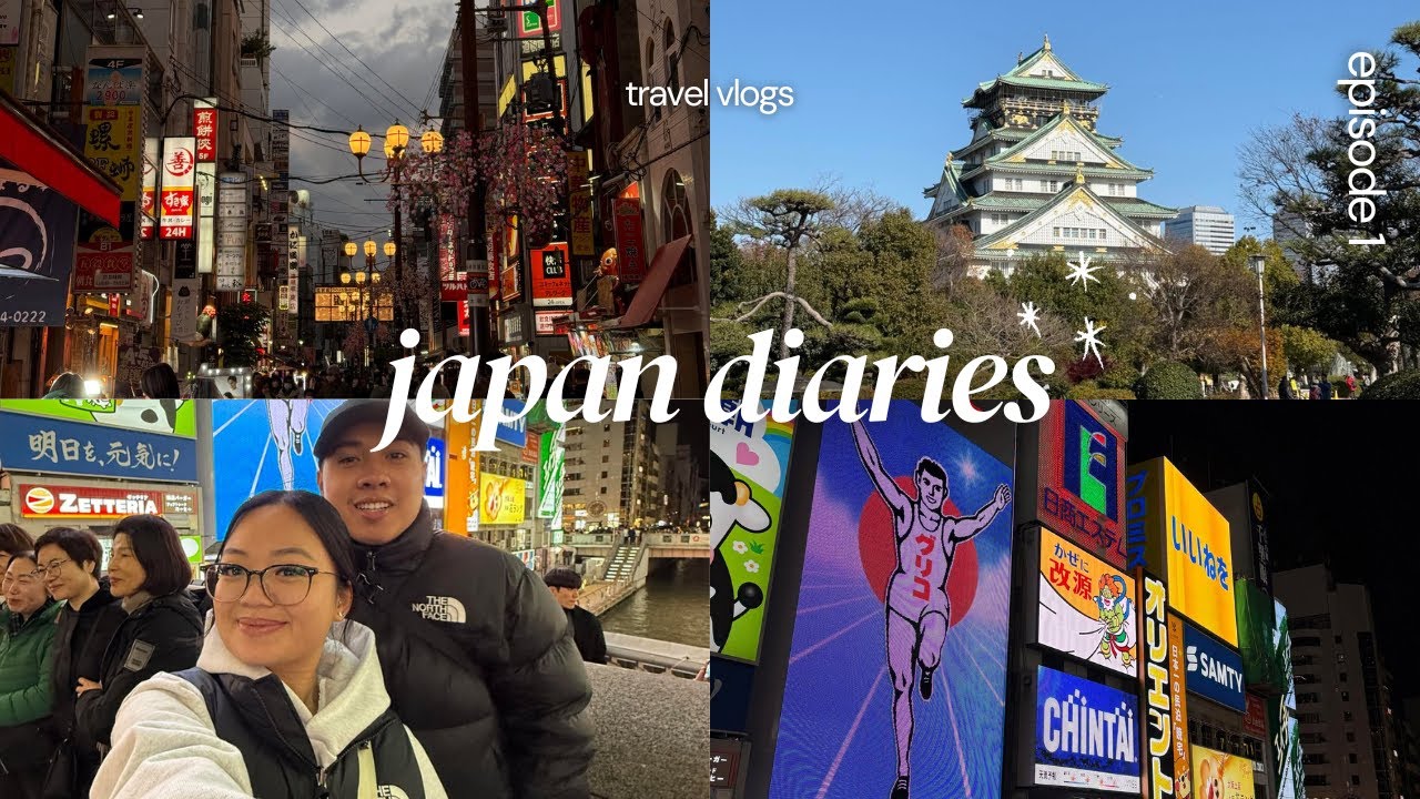 japan diaries ep.1 | what I eat in osaka, family mart, exploring osaka castle & more