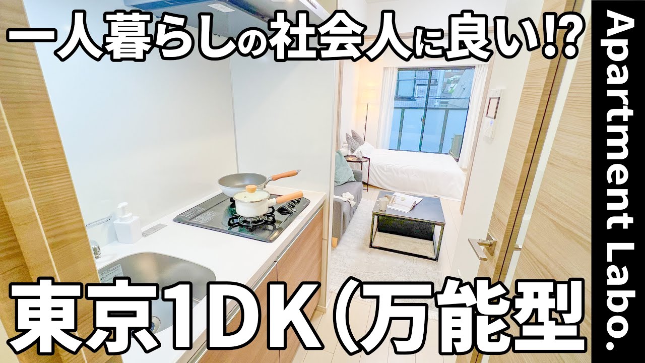 これが東京の賃貸！？社会人の一人暮らしに良い玄関収納とゆったりした寝室のあるお部屋【1DKの賃貸マンション内見】