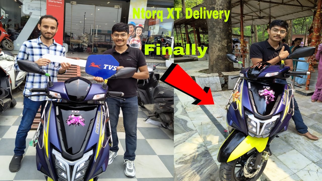 Taking Delivery of Tvs Ntorq XT || Top Model || Neon Colour 😍