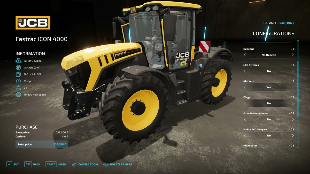 JCB Fastrac iCON Configurations