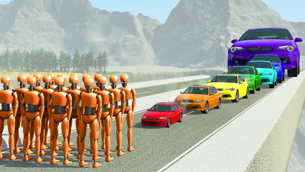 Small to Giant Cars vs Talking Dummies - beamng drive crashes