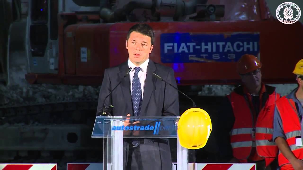 San Benedetto Val di Sambro (BO) - Renzi alla cerimonia per la Variante di Valico (08.11.14)