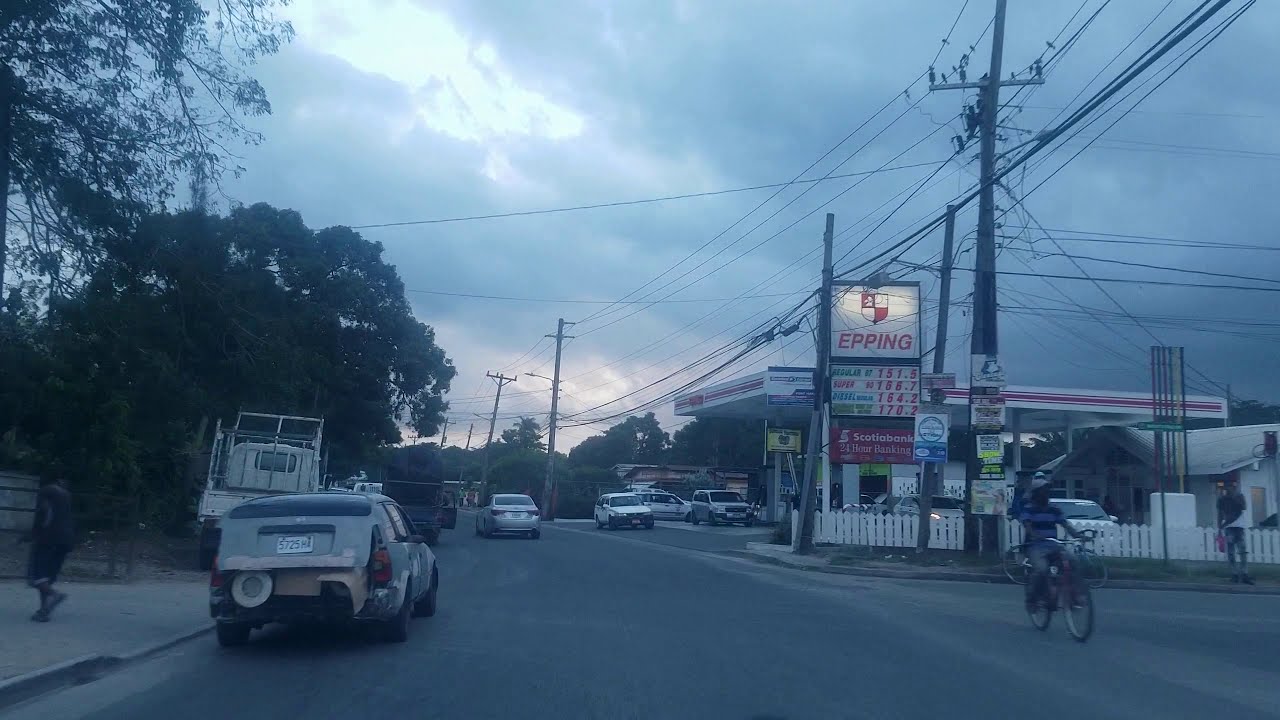 Driving through Port Maria in St Mary Jamaica