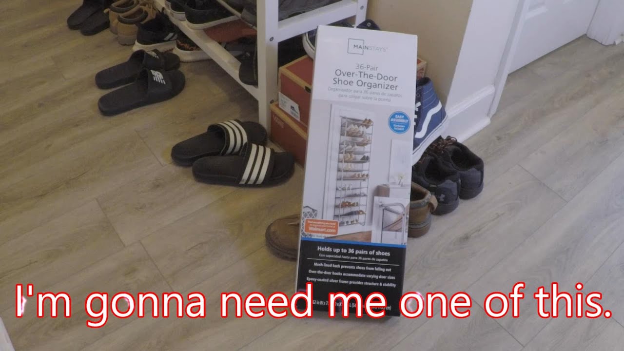 Unboxing and Assembling of MAINStays 36-Pair Over-The-Door Shoe Organizer.