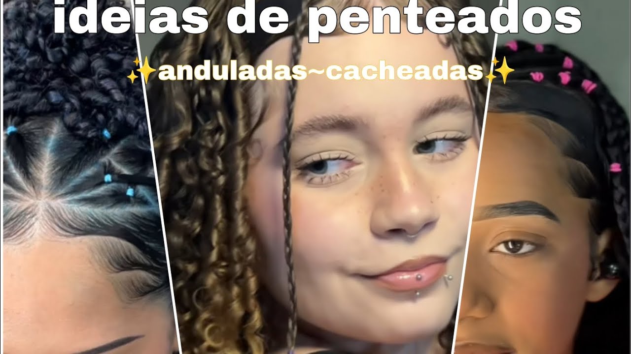 ideias de penteado para cabelos~ cacheados/andulados ✨️