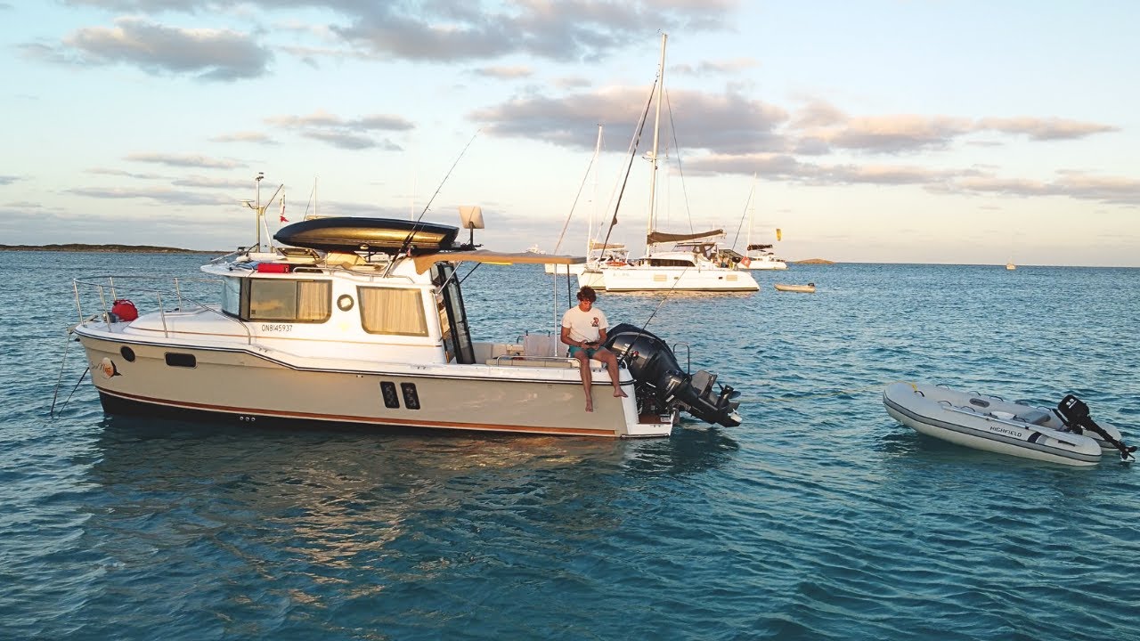 Cruising from Nassau to Allen Cay Bahamas in our little boat- visit with Rock Iguanas- Ep 24