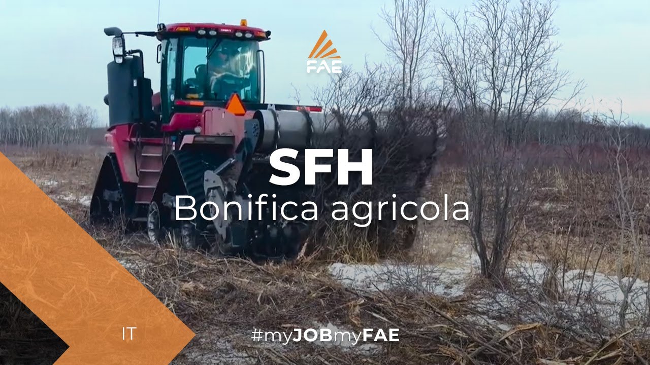 Frantumasassi, trincia e fresa forestale FAE al lavoro con un trattore CASE