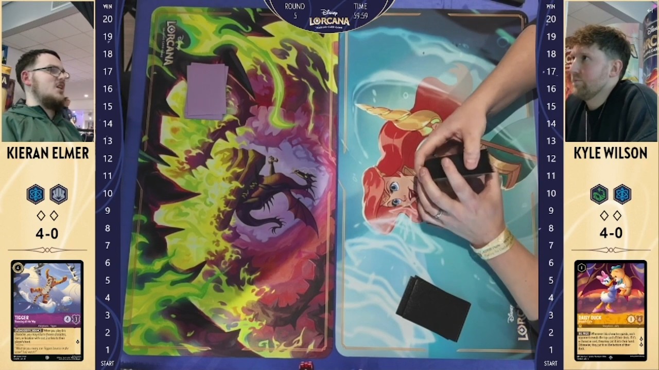 Disney Lorcana CCQ Leicester Runde 5 - Kyle Wilson (Sa / St) gg. Kieran Elmer (E / Sa)