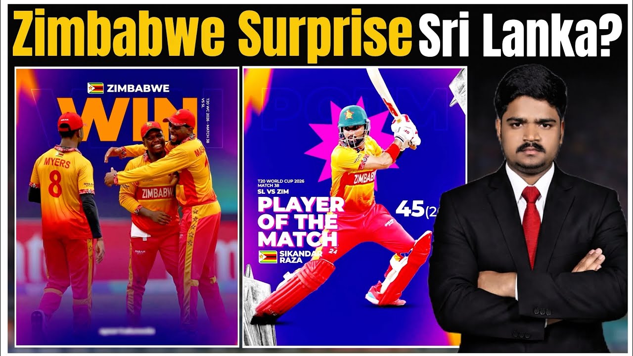SL vs ZIM : Zimbabwe stun hosts Sri Lanka to top Group B