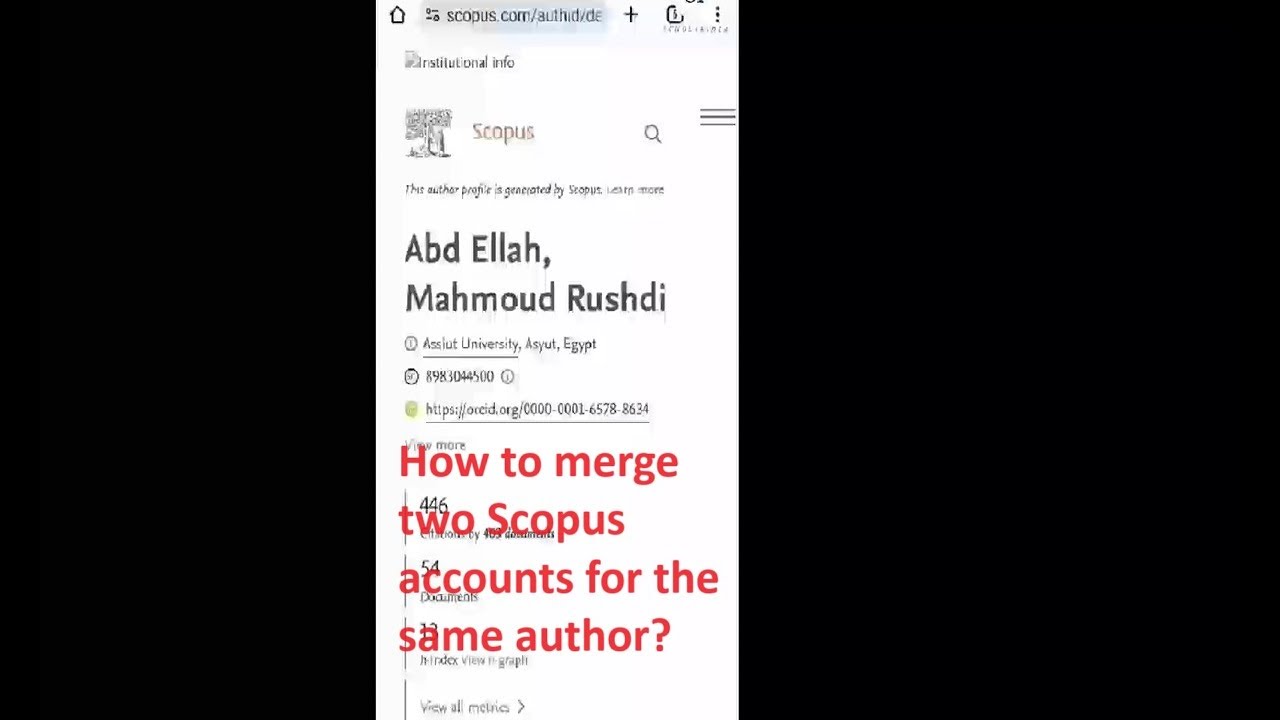 How to merge two Scopus accounts for the same author?