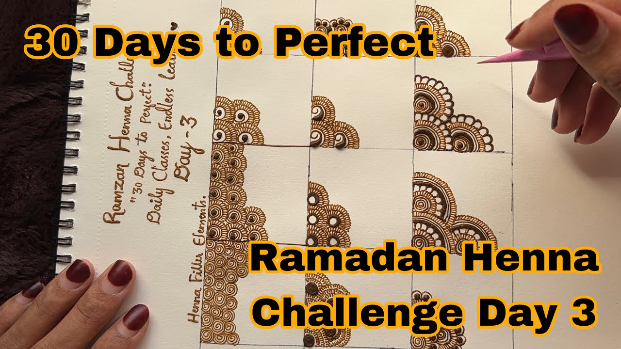 Ramadan Henna Challenge Day 3 / Learn Basic Henna Filler Elements / Learn Henna With Thouseen