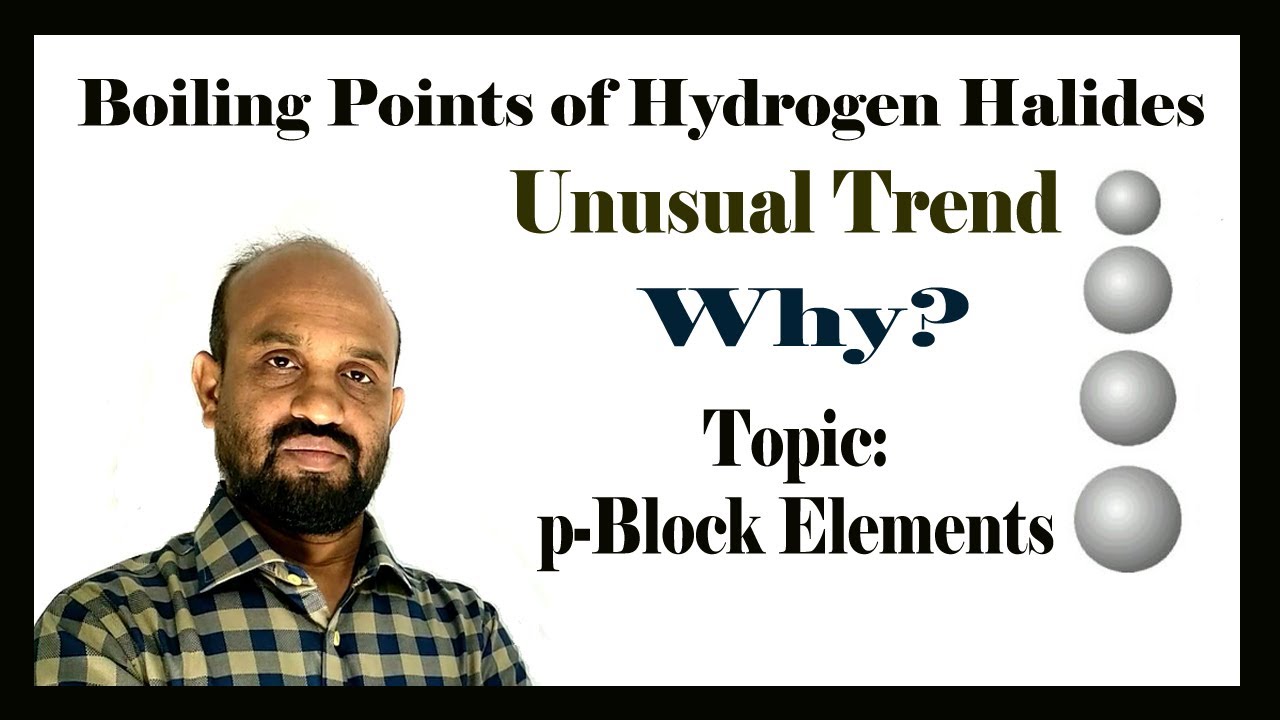 Lesson 22: Boiling Points of Hydrogen Halides, HX | Topic: p-Block Elements | Periodic P of Elements