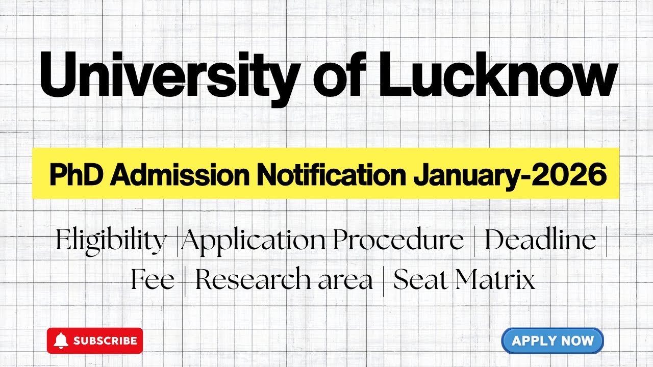 University of Lucknow PhD Admission January-2026 | Eligibility, Dates & Apply | HustleWithRishu