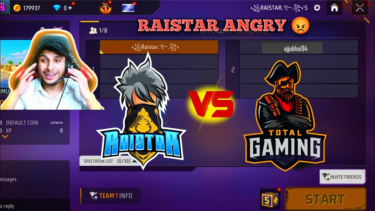 #RAISTAR ANGRY ON AJJU BHAI😡 1V1 CUSTOM GAMEPLAY 🔥 FREE FIRE MAX 🔥