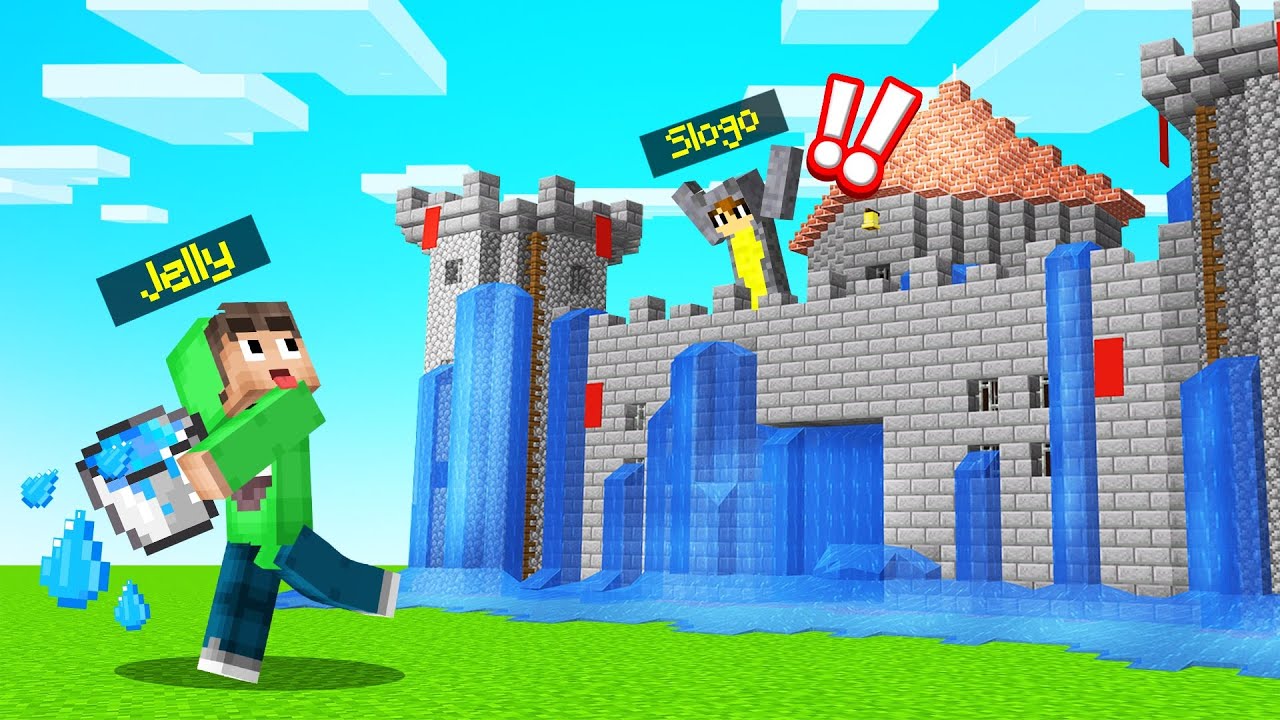 I TROLLED My FRIEND By Making His CASTLE FIREPROOF In MINECRAFT!