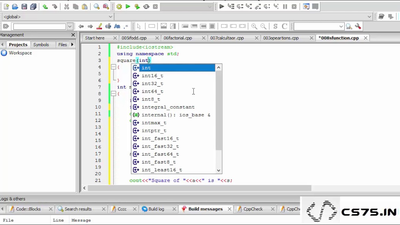 C++ Program to Print Square of Number By Creating a Function