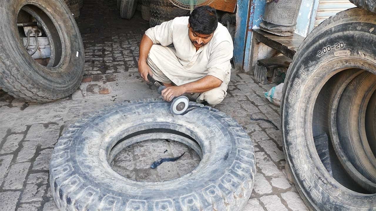 Incredible biggest tire repair working process