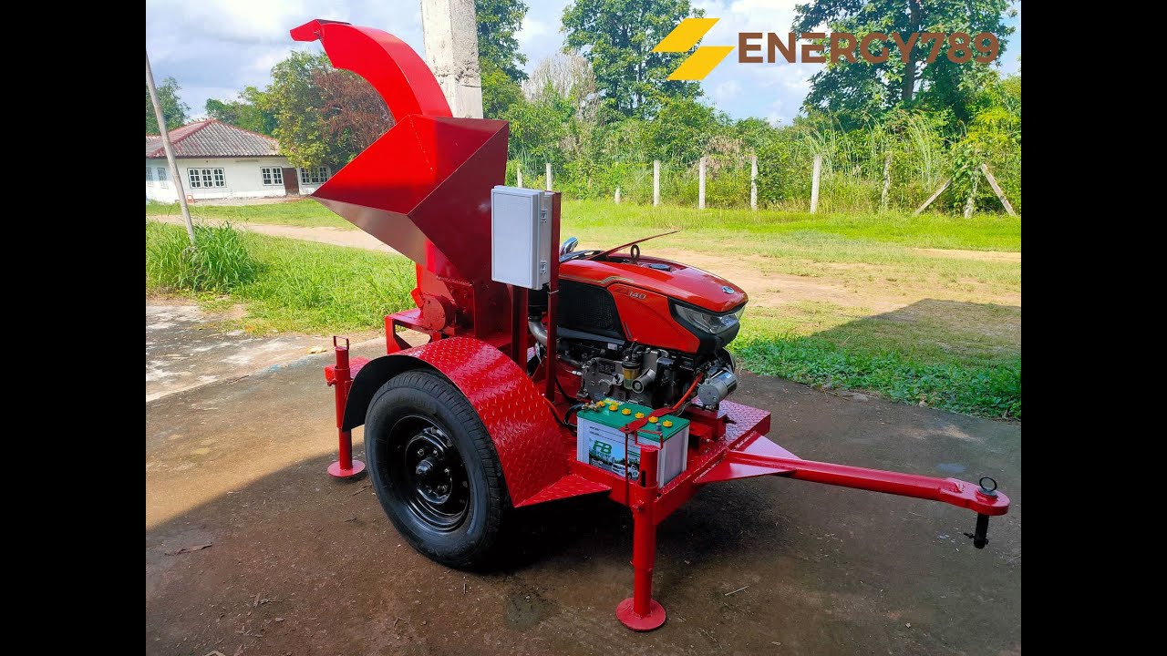 เครื่องสับไม้ ทำไม้ชิพ รุ่น CPA-450 เสริมล้อลากจูง เครื่องสับไม้เคลื่อนที่ได้ โทร.093-282-3656