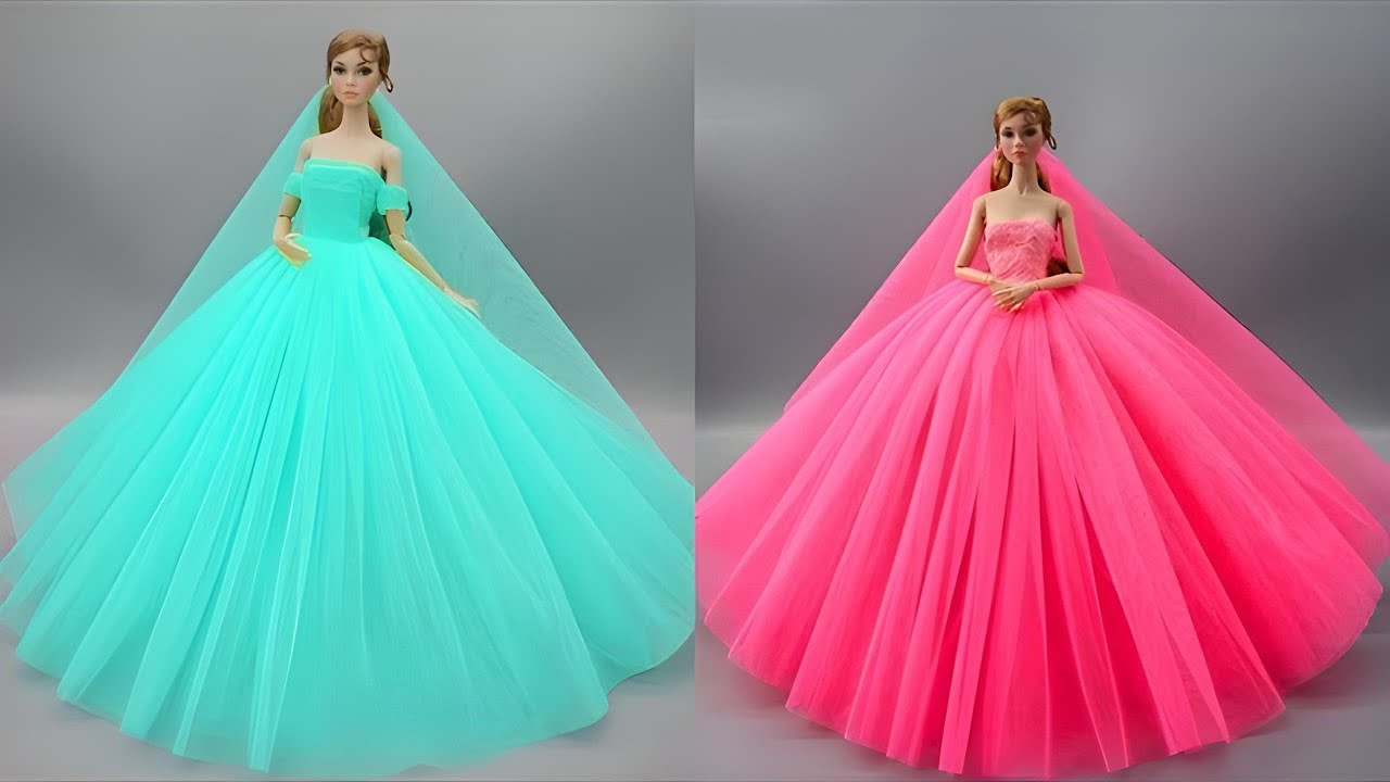 Disney Princess Doll Makeover ~ DIY Miniature Ideas for Barbie - Wig, Dress, Faceup, andMore! DIY